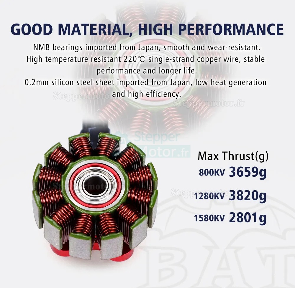 Moteur brushless drone Surpass Hobby S3110 800KV /1280KV/1580KV (hélice compatible HQ8x4x3)
